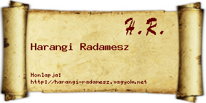 Harangi Radamesz névjegykártya